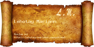 Lehotay Mariann névjegykártya