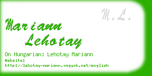 mariann lehotay business card